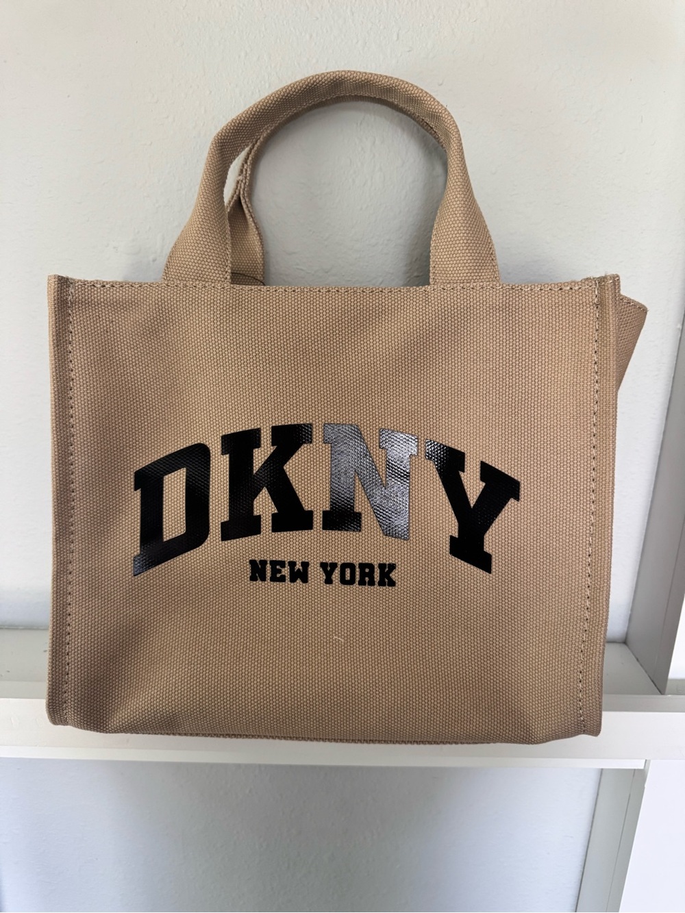 Dkny Tan Canvas Logo Tote